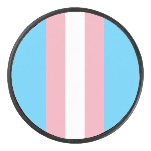 Palet De Hockey pale trans flag on hockey puck (Devant)