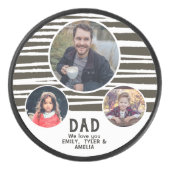 Palet De Hockey Papa moderne t'aime Bandes 3 Photos Fête des Pères (Devant)