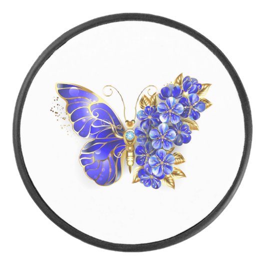 Palet De Hockey Papillon saphir à fleurs (Devant)