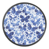 Palet De Hockey Papillons Aquarelle Bleu (Devant)