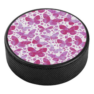 Palet De Hockey Papillons Aquarelle Magenta Rose