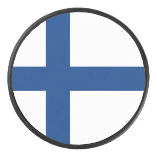 Palet De Hockey Patriotique de hockey avec drapeau de la Finlande