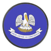 Palet De Hockey Patriotique hockeyeur avec drapeau de la Louisiane (Devant)