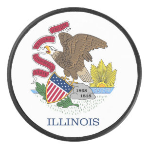 Palet De Hockey Patriotique hockeyeur avec drapeau de l'Illinois