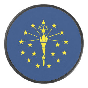 Palet De Hockey Patriotique hockeyeur avec drapeau de l'Indiana