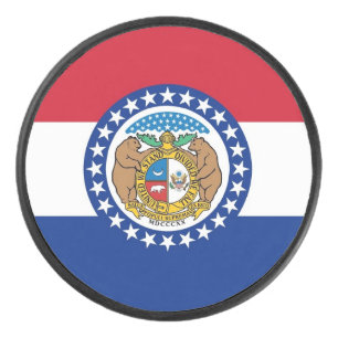 Palet De Hockey Patriotique hockeyeur avec drapeau du Missouri