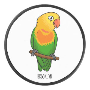 Palet De Hockey Perroquet de caricature mignon lovebird