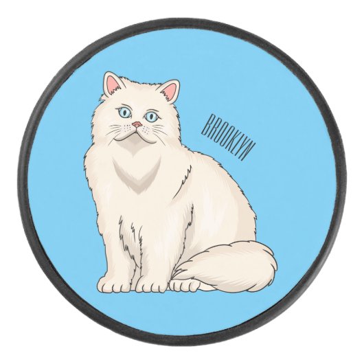 Palet De Hockey Persian cat cartoon illustration  (Devant)