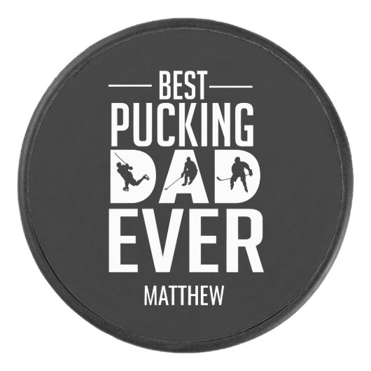 Palet De Hockey Personnalisé Meilleur Pucking Papa Joyeux Fête des (Devant)