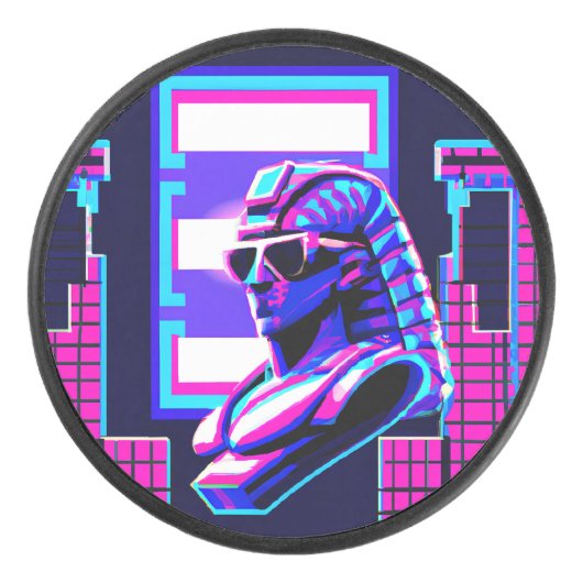 Palet De Hockey Pharaon Synthwave (Devant)