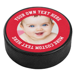 Palet De Hockey Photo personnalisée Rouge personnalisé