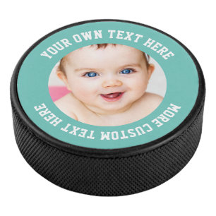 Palet De Hockey Photo personnalisée Turquoise vert personnalisé