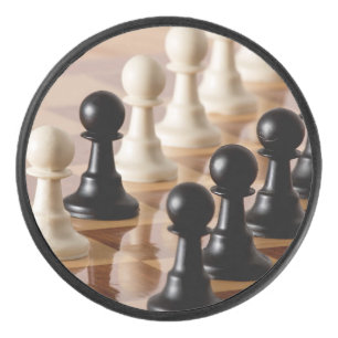 Palet De Hockey Pions sur le tableau d'échecs