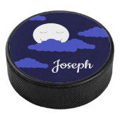 Palet De Hockey Pleine lune souriante avec nuages : bleu foncé (3/4/2016 12:00:00 AM)