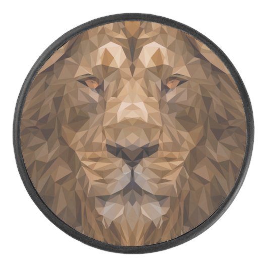 Palet De Hockey Portrait de lion géométrique (Devant)