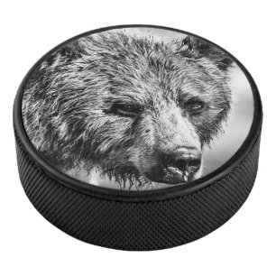 Palet De Hockey Portrait d'ours grizzli