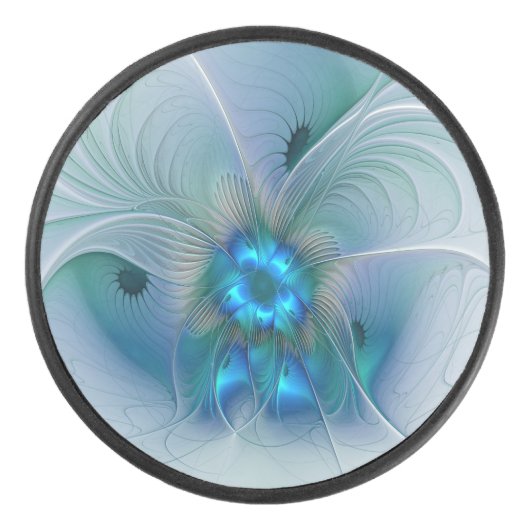 Palet De Hockey Position, Abstrait bleu turquoise fractal (Devant)