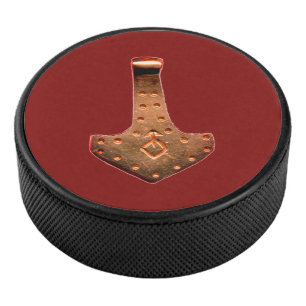 Palet De Hockey Poupée de hockey rouge Cuivre Thor Hammer