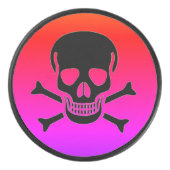 Palet De Hockey Pousse de hockey néon du crâne noir (Devant)