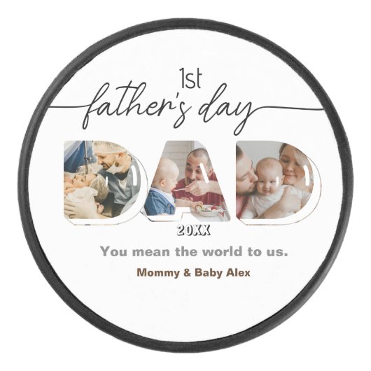 Palet De Hockey Première Fête des pères 3 Photos Collage (Devant)