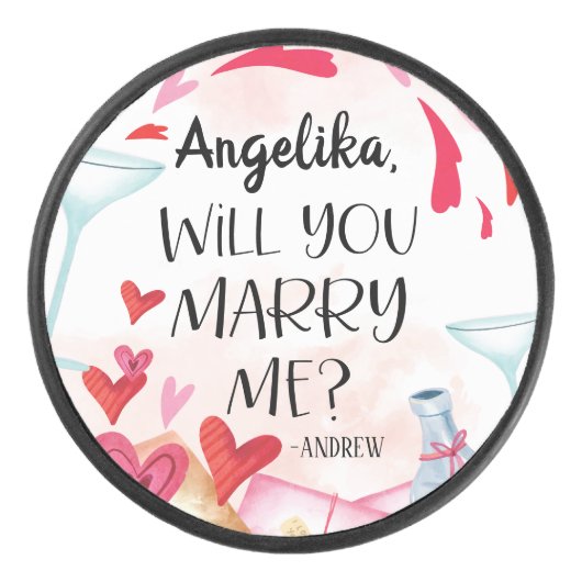Palet De Hockey Proposition de marriage | You Marry Me ? Custom (Devant)