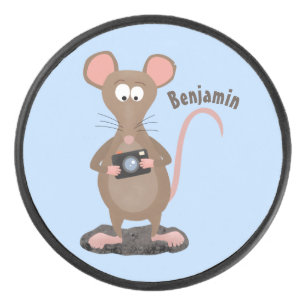 Palet De Hockey Rat drôle avec dessin animé de la caméra