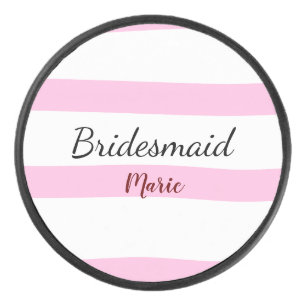 Palet De Hockey Rayures rétro rosesajoutez votre nom cadeau person