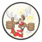 Palet De Hockey Reindeer Drunk Funny Caractère de Noël (Devant)