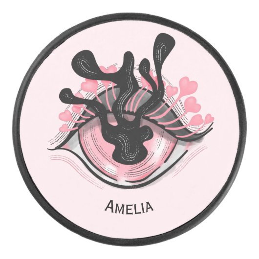 Palet De Hockey Restez bizarre Goth Rose Oeil Déplaisant Horreur W (Devant)