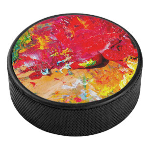 Palet De Hockey Résumé de la palette colorée d'artiste