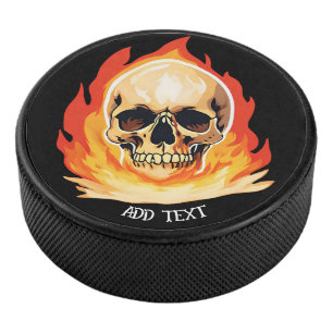 Palet De Hockey Rétro Dead Burning squelette Crâne en feu do-it-yo