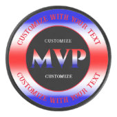 Palet De Hockey Rouge Blanc Et Bleu MVP (Devant)