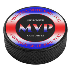 Palet De Hockey Rouge Blanc Et Bleu MVP