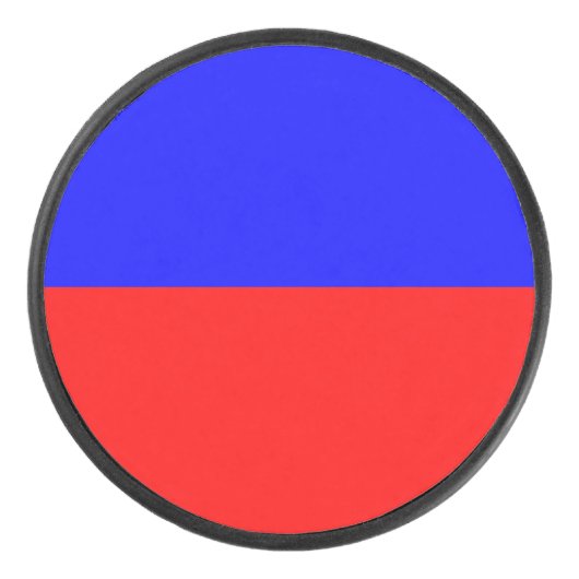 Palet de hockey rouge et bleu (Devant)