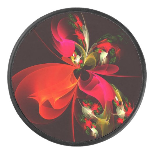 Palet De Hockey Rouge Vert Floral Moderne Art Abstrait Motif #02 (Devant)