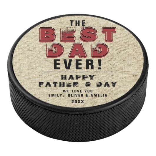 Palet De Hockey Rustic Joyeux Père`s Day Meilleur papa Typographie (3/4/2016 12:00:00 AM)