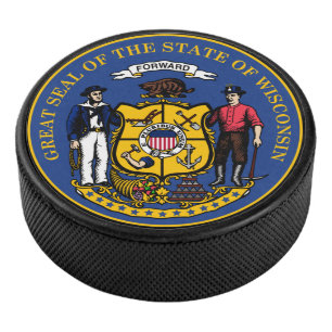 Palet De Hockey Sceau d'État du Wisconsin