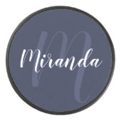 Palet De Hockey Script moderne Monogramme personnalisé et nom (Devant)