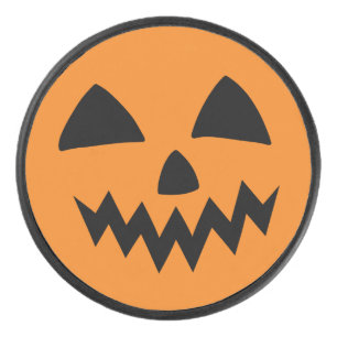 Palet De Hockey Simple Citrouille d'Halloween face fantôme flippan