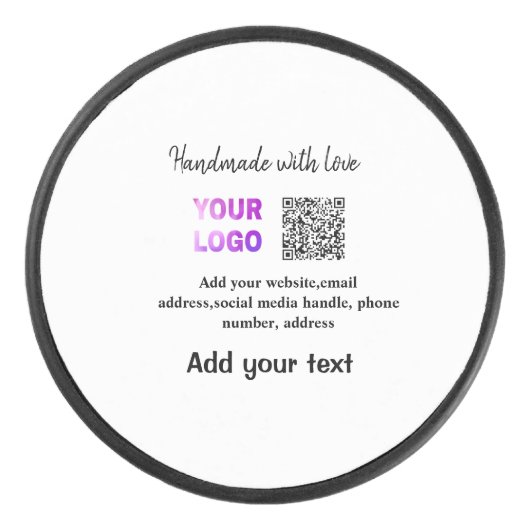 Palet De Hockey Simple code QR minimal ajouter un logo nom de code (Devant)