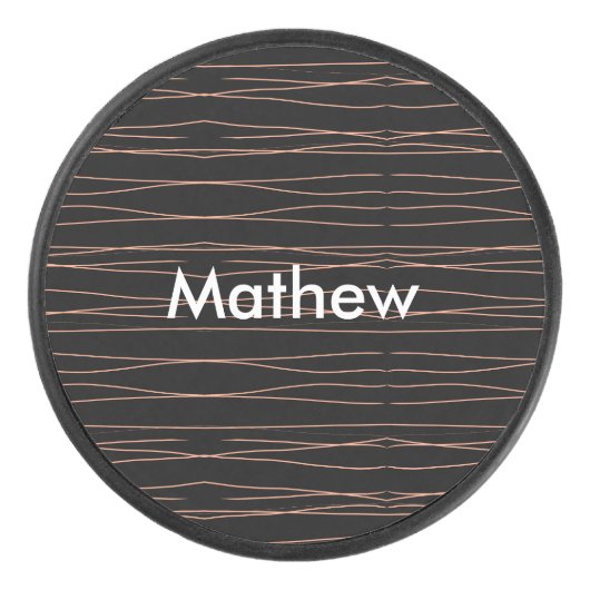 Palet De Hockey Simple monogramme ajouter votre nom lettre man min (Devant)