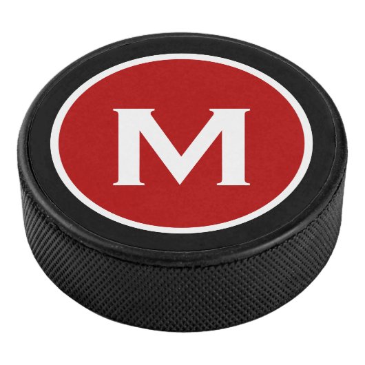 Palet De Hockey Simple Monogramme rouge noir (3/4/2016 12:00:00 AM)
