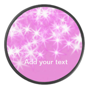 Palet De Hockey Simple pink glitter sparkle stars add your text t