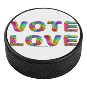 Palet De Hockey SlipperyJoe vote amour égalité fourrure de couleur