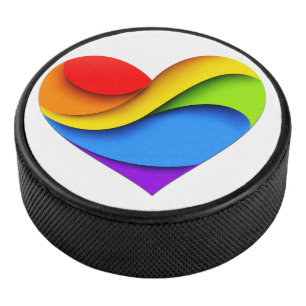 Palet De Hockey SlipperyJoe's cœur en forme de rainbow en couches 