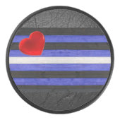 Palet De Hockey SlipperyJoe's cuir drapeau orgueil noir bleu royal (Devant)