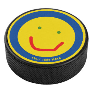 Palet De Hockey Soleil souriant, visage joyeux