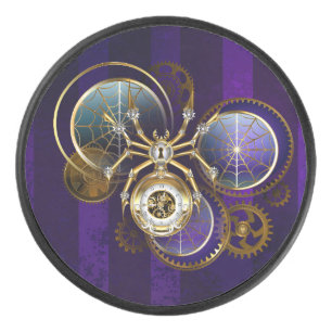 Palet De Hockey Spider Steampunk sur Arrière - plan pourpre