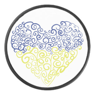 Palet De Hockey Spiral tourbillons mehandi coeur drapeau ukrainien