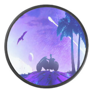Palet De Hockey Surreal Landscape – Dreamy Digital Art Hockey Puck